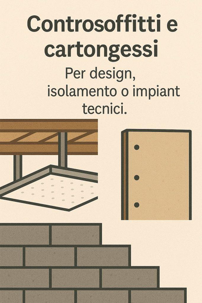 Nelle nostre ristrutturazioni realizziamo controsoffitti moderni con faretti incassati, pareti divisorie e strutture su misura