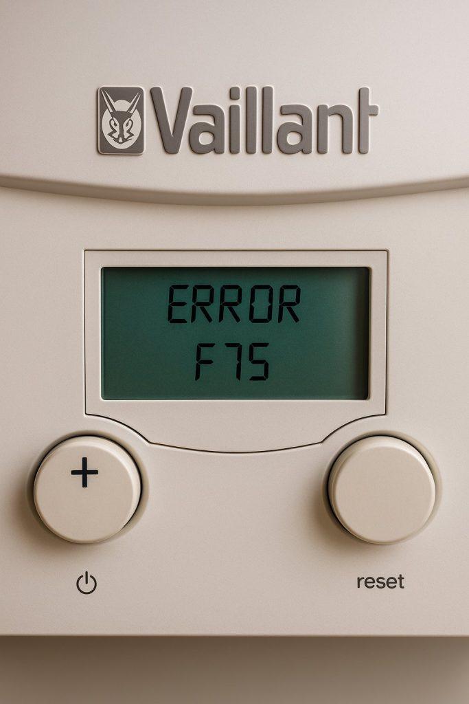 Display caldaia Vaillant con errore F75