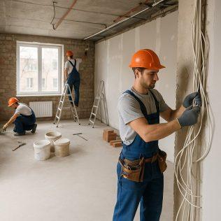 Quanto costa ristrutturare una casa – operai al lavoro in un appartamento a Torino