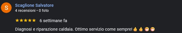 Recensione idraulico su Afarcasa in  Google a Torino